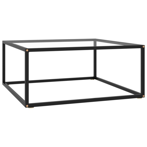 VIDAXL  Coffee Table Black With Tempered Glass 80X80X35 Cm