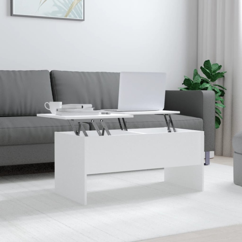 vidaXL Coffee Table White 102x50.5x46.5 cm Engineered Wood