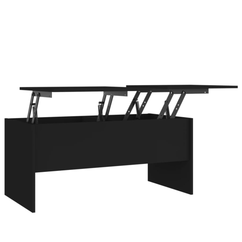 Image 1 de 7.. Table à café noir de 102x50,5x46,5&nbsp;cm en bois d'ingénierie