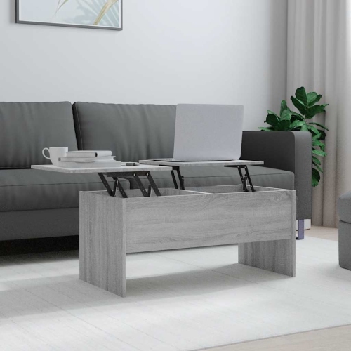 vidaXL Coffee Table Grey Sonoma 102x50.5x46.5 cm Engineered Wood