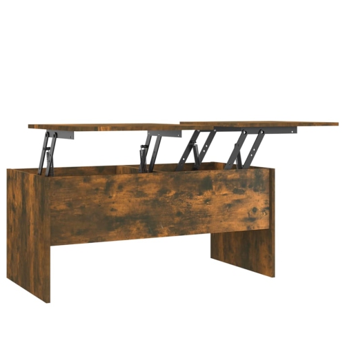 Image 1 de 7.. Table basse au fini chêne fumé de 102x50,5x46,5&nbsp;cm