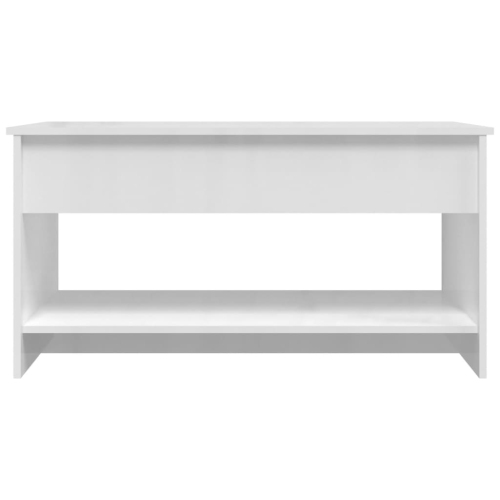 809653 vidaXL Coffee Table High Gloss White 102x50x52,5 cm Engineered Wood