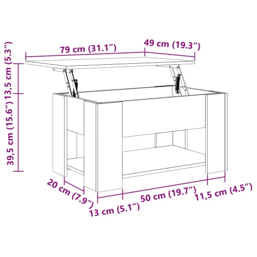 vidaXL Coffee Table High Gloss White 79x49x41 cm Engineered Wood
