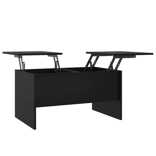 Image 1 of 8.. vidaXL Coffee Table Black 80x50x42.5 cm Engineered Wood