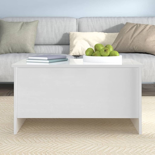 vidaXL Coffee Table High Gloss White 80x55.5x41.5 cm Engineered Wood