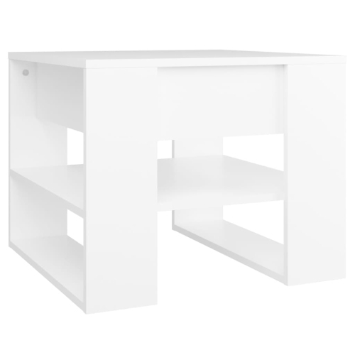 Table basse blanche de 55 po x 55 po x 55 po en bois d'ingénierie de 45&nbsp;cm