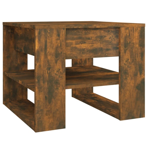 Table basse au fini chêne fumé de 55 x 55 x 45&nbsp;cm