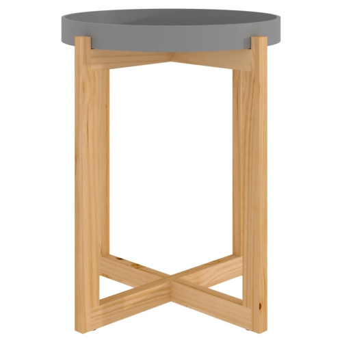 Table basse de vidaXL, gris, 41 x 41 x 41 po, bois d'ingénierie et pin massif de 48,5&nbsp;cm