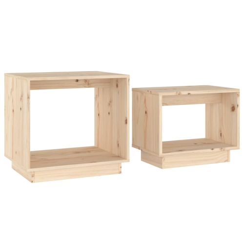 vidaXL Nesting Coffee Tables 2 pcs Solid Wood Pine