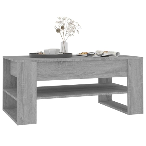 vidaXL Coffee Table Grey Sonoma 102x55x45 cm Engineered Wood