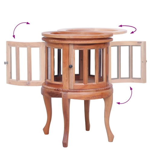 vidaXL Vitrine Cabinet Natural 50x50x76 cm Solid Mahogany Wood