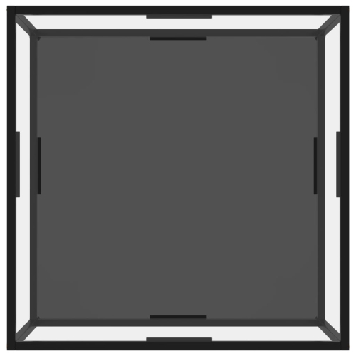 vidaXL Coffee Table Transparent and Black 80x80x35 cm Tempered Glass