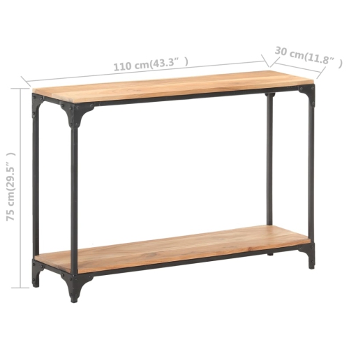 vidaXL Console Table 110x30x75 cm Solid Acacia Wood
