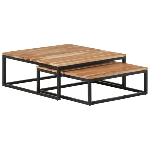 Table basse gigogne vidaXL, 2 pièces en bois d'acacia massif
