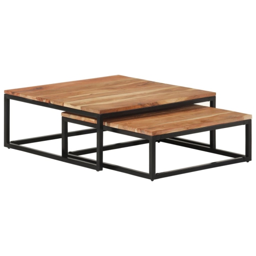 Table basse gigogne vidaXL, 2 pièces en bois d'acacia massif