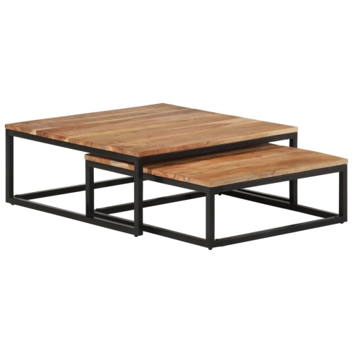 Table basse gigogne vidaXL, 2 pièces en bois d'acacia massif