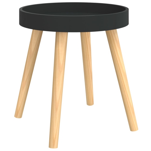 Table d'appoint de vidaXL noire 38 x 38 x 38 x 40&nbsp;cm en bois d'ingénierie et en pin massif
