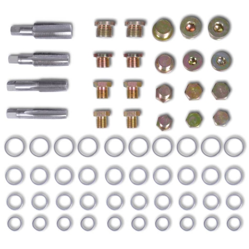 vidaXL Oil Drain Plug Repair Kit 64 pcs Set M13 M15 M17 M20