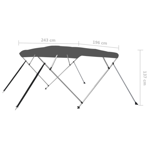 VidaXL 4 Bow Bimini Top Anthracite 243x196 x 137 cm
