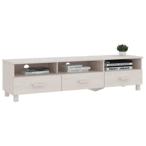 vidaXL TV Cabinet HAMAR White 158x40x40 cm Solid Wood Pine