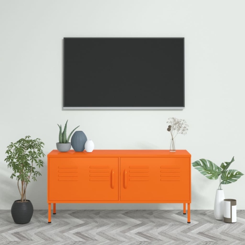 VIDAXL  Tv Cabinet 105X35X50 Cm Steel In Orange