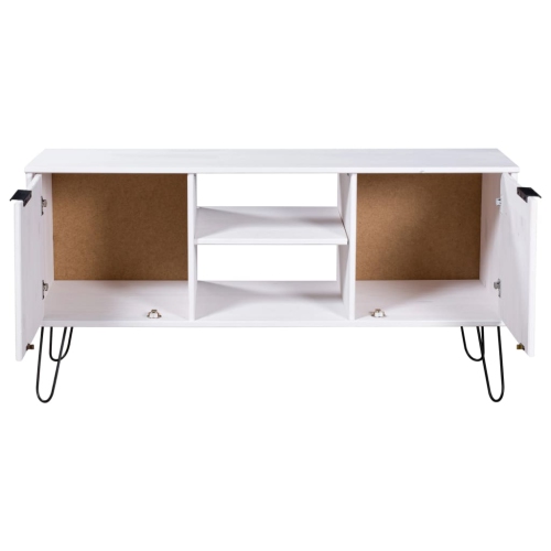 vidaXL TV Cabinet New York White Solid Pine Wood