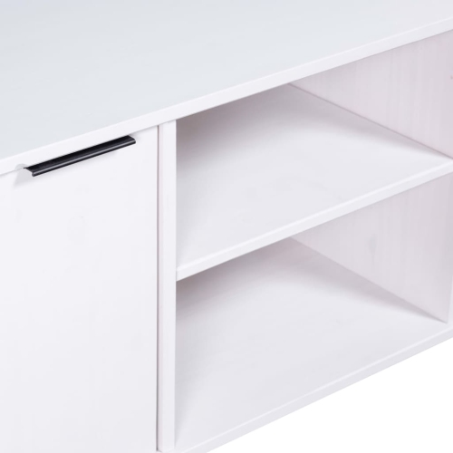 vidaXL TV Cabinet New York White Solid Pine Wood
