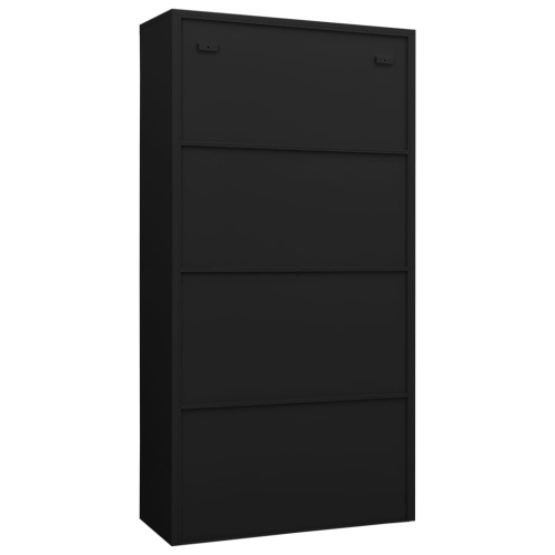 vidaXL Locker Cabinet Black 90x40x180 cm Steel