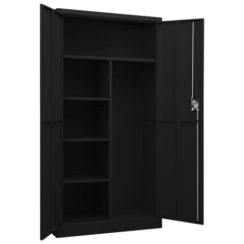 vidaXL Locker Cabinet Black 90x40x180 cm Steel