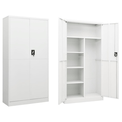 Armoire à casier vidaXL en acier blanc 90 x 40 x 40 x 180&nbsp;cm