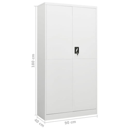 Armoire à casier vidaXL en acier blanc 90 x 40 x 40 x 180 cm