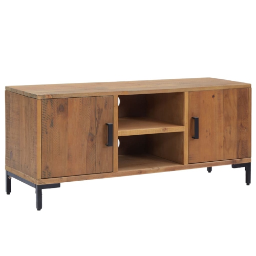VIDAXL  Tv Cabinet 110X35X48 Cm Solid Pinewood In Brown