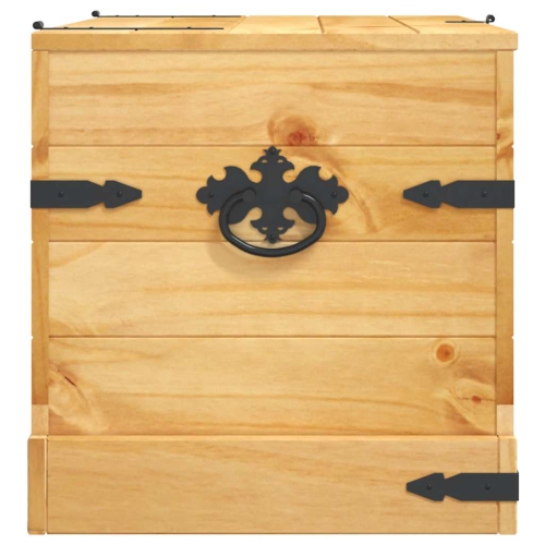 vidaXL Storage Chest, Solid Pine Wood Storage Trunk with Two Side Handles, 35.8''x19.5''x18.5''
