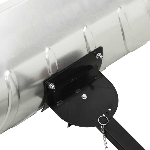 vidaXL 29” Heavy Duty Wheeled Snow Shovel, Adjustable Push Bar & Blade Angles, Non-Slip Handle