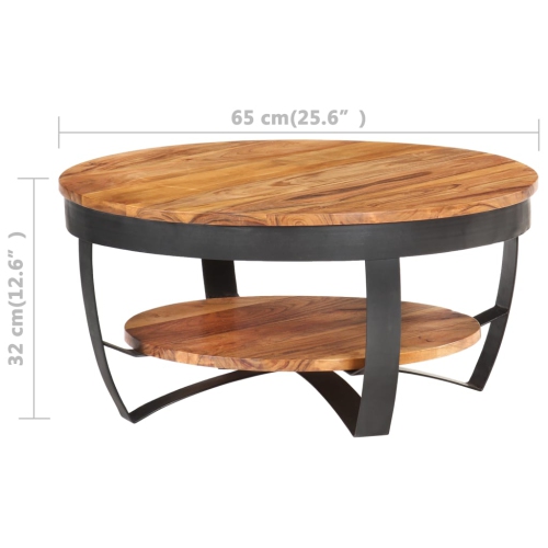 Table basse en bois d'acacia massif de 25,6 x x25,6 x x12,6 po de vidaXL