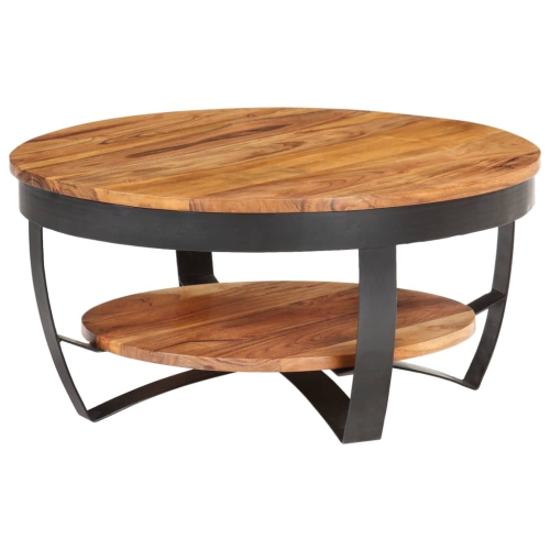Table basse en bois d'acacia massif de 25,6 x x25,6 x x12,6 po de vidaXL