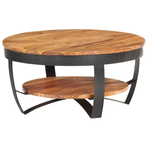 Table basse en bois d'acacia massif de 25,6 x x25,6 x x12,6 po de vidaXL
