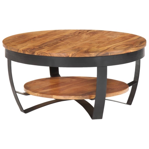 Table basse en bois d'acacia massif de 25,6 x x25,6 x x12,6 po de vidaXL