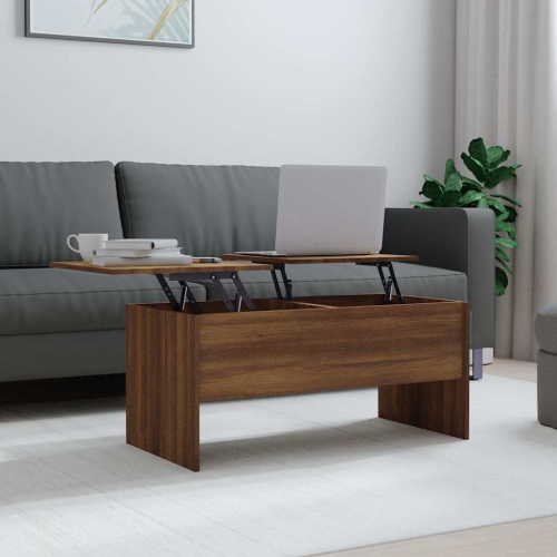 vidaXL Coffee Table Brown Oak 102x50.5x46.5 cm Engineered Wood