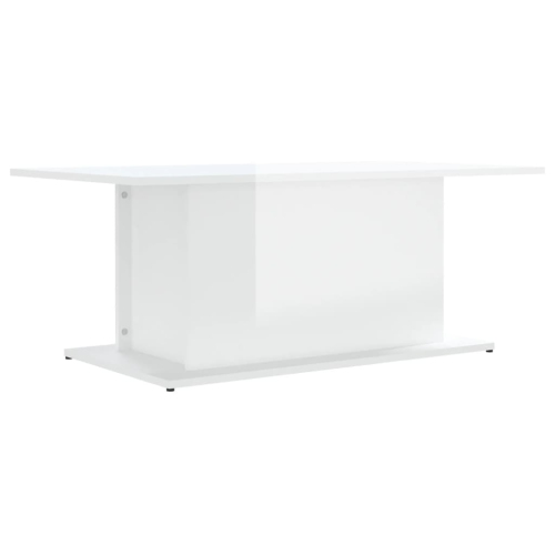 vidaXL Coffee Table High Gloss White 102x55.5x40 cm Engineered Wood