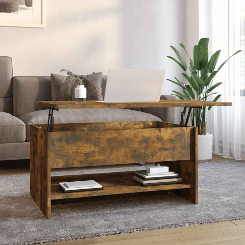 vidaXL Coffee Table Smoked Oak 80x50x40 cm Engineered Wood