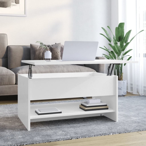 vidaXL Coffee Table High Gloss White 80x50x40 cm Engineered Wood