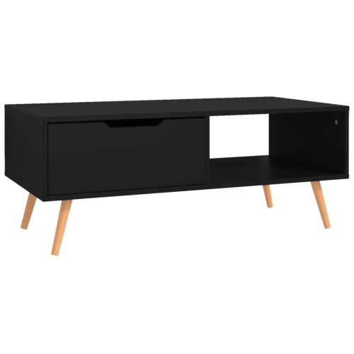 VIDAXL  Coffee Table 100X49.5X43 Cm Engineered Wood In Black