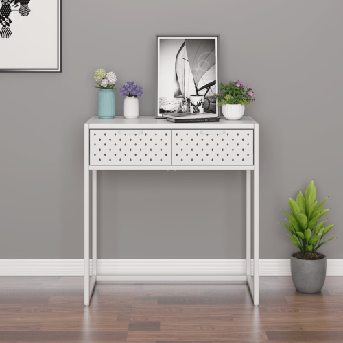vidaXL Console Table White 72x35x75 cm Steel