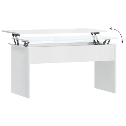 vidaXL Coffee Table High Gloss White 102x50.5x52.5 cm Engineered Wood