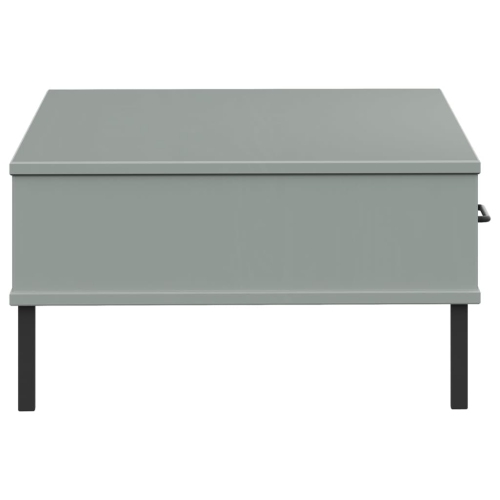 vidaXL Coffee Table with Metal Legs Grey Solid Wood Pine OSLO