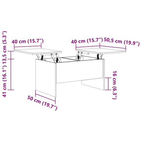 vidaXL Coffee Table White 80x50x42.5 cm Engineered Wood