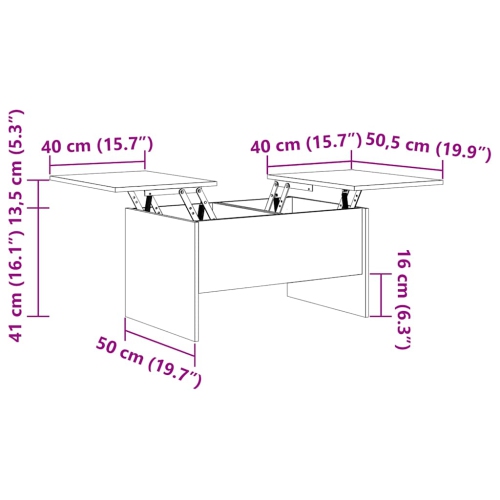 vidaXL Coffee Table Sonoma Oak 80x50x42.5 cm Engineered Wood