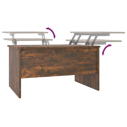 vidaXL Coffee Table Smoked Oak 80x50x42.5 cm Engineered Wood