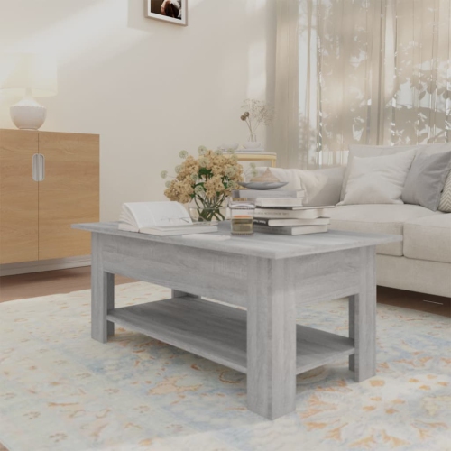 vidaXL Coffee Table Grey Sonoma 102x55x42 cm Engineered Wood